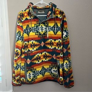 Dravus Aztec Hoodie Fleece Pullover Jacket Southwestern Size Medium